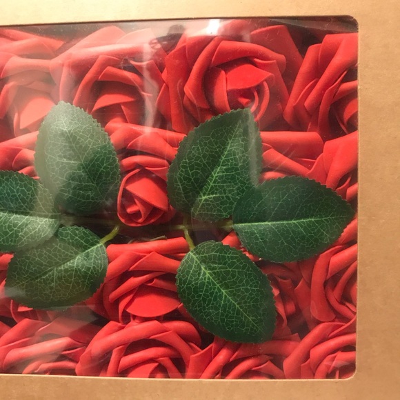 Artificial Flower Heads Rose Flower head Wedding Party Decor 25 pcs Red - Picture 6 of 8